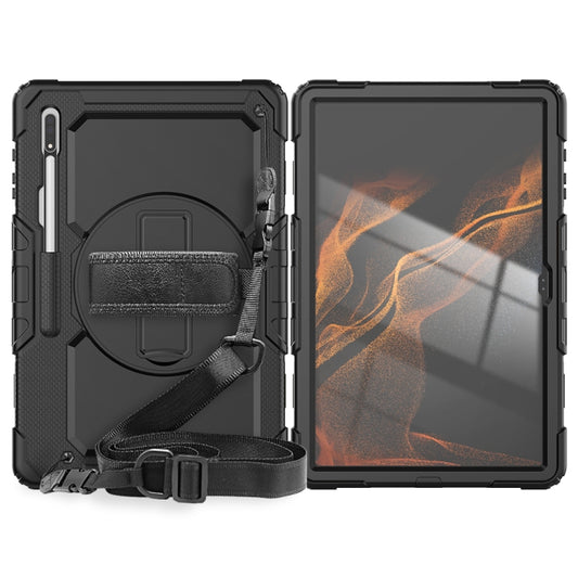 For Samsung Galaxy Tab S8 Ultra 14.6 inch SM-X900 Silicone + PC Tablet Case(Black) - Galaxy Tab S8 Ultra Cases by buy2fix | Online Shopping UK | buy2fix