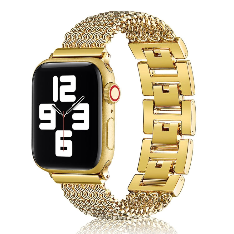 Thin Chain Steel Watch Band For Apple Watch Series 9&8&7 41mm / SE 3&SE 2&6&SE&5&4 40mm / 3&2&1 38mm(Gold) - Watch Bands by buy2fix | Online Shopping UK | buy2fix