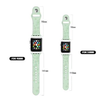 Four-leaf Clover Embossing Silicone Watch Band For Apple Watch Ultra 49mm&Watch Ultra 2 49mm / Series 9&8&7 45mm / SE 3&SE 2&6&SE&5&4 44mm / 3&2&1 42mm(Light Blue) by buy2fix