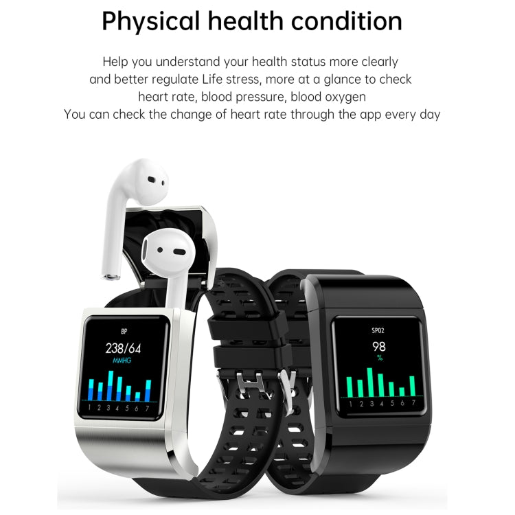 G36pro 1.3 inch IPS Screen Earphone Smart Watch,Support Blood Pressure Measurement / Sleep Monitoring(Black) by buy2fix