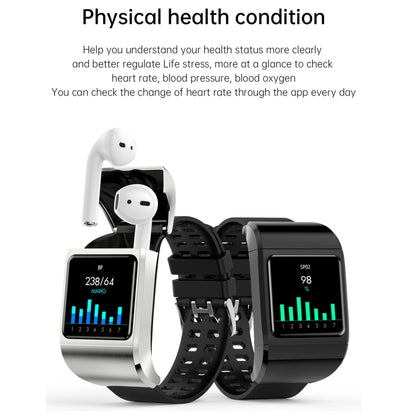 G36pro 1.3 inch IPS Screen Earphone Smart Watch,Support Blood Pressure Measurement / Sleep Monitoring(Black) by buy2fix