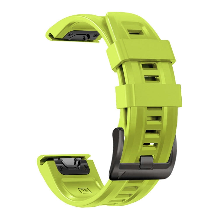 For Garmin Fenix 7 / 6 Pro / 5 Plus 22mm Black Buckle Silicone Watch Band(Lime Green) by buy2fix