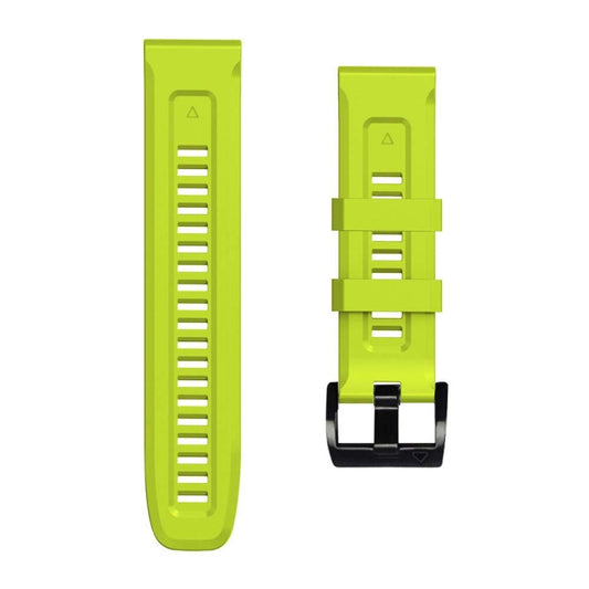 For Garmin Fenix 7 / 6 Pro / 5 Plus 22mm Black Buckle Silicone Watch Band(Lime Green) by buy2fix