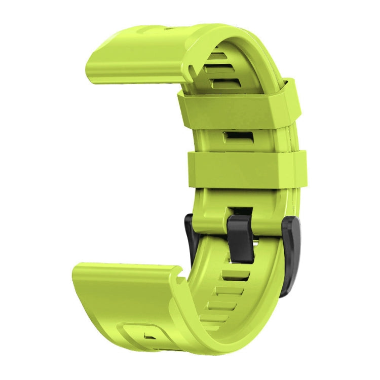For Garmin Fenix 7 / 6 Pro / 5 Plus 22mm Black Buckle Silicone Watch Band(Lime Green) by buy2fix