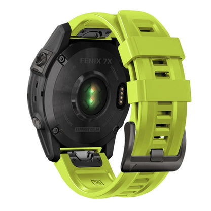 For Garmin Fenix 7 / 6 Pro / 5 Plus 22mm Black Buckle Silicone Watch Band(Lime Green) by buy2fix