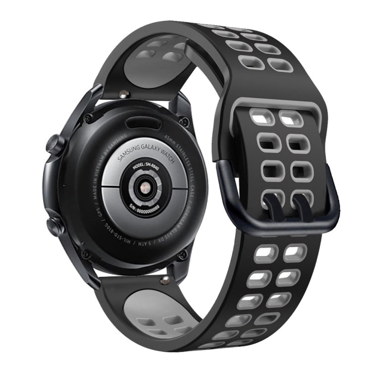 For Huawei Watch GT Runner Double Row Silicone Watch Band(Black Grey) by buy2fix