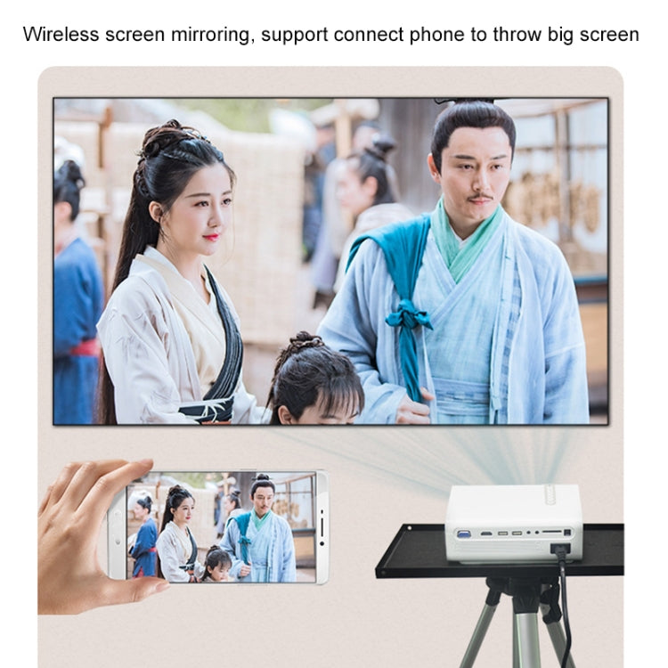 YG530 LED Small 1080P Wireless Screen Mirroring Projector, Power Plug:EU Plug(Black) - LED Projector by buy2fix | Online Shopping UK | buy2fix