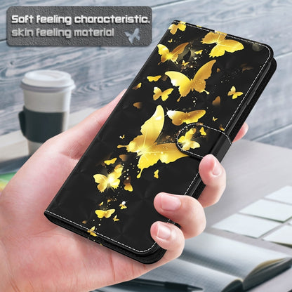 For Nokia G20 / G10 / 6.3 3D Painting Pattern TPU + PU Leather Phone Case(Gold Butterfly) - Nokia Cases by buy2fix | Online Shopping UK | buy2fix