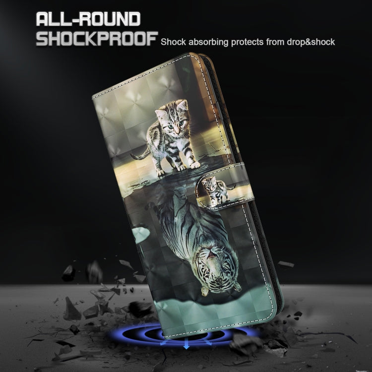For Samsung Galaxy A13 4G 3D Painting Pattern TPU + PU Leather Phone Case(Cat Tiger) by buy2fix