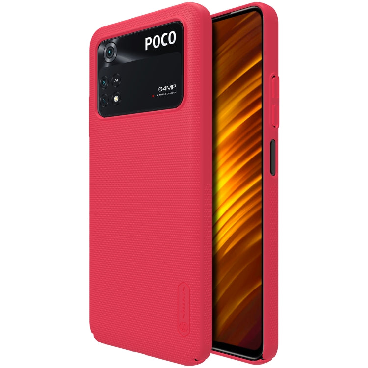 For Xiaomi Poco M4 Pro NILLKIN Frosted PC Phone Case(Red) - Xiaomi Cases by NILLKIN | Online Shopping UK | buy2fix