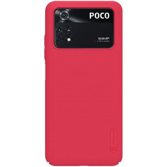 For Xiaomi Poco M4 Pro NILLKIN Frosted PC Phone Case(Red) - Xiaomi Cases by NILLKIN | Online Shopping UK | buy2fix