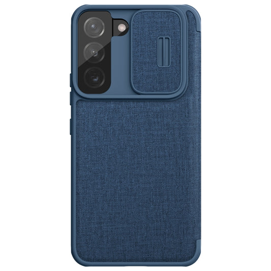 For Samsung Galaxy S22+ 5G NILLKIN QIN Series Pro Sliding Camera Cover Design Leather Phone Case(Blue) - Galaxy S22+ 5G Cases by NILLKIN | Online Shopping UK | buy2fix