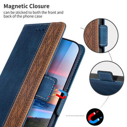 For Huawei P smart 2021 Stitching Side-Magnetic RFID Leather Phone Case(Royal Blue) - Huawei Cases by buy2fix | Online Shopping UK | buy2fix