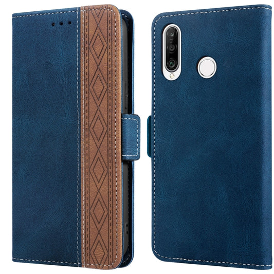 For Huawei P30 Lite Stitching Side-Magnetic RFID Leather Phone Case(Royal Blue) - Huawei Cases by buy2fix | Online Shopping UK | buy2fix