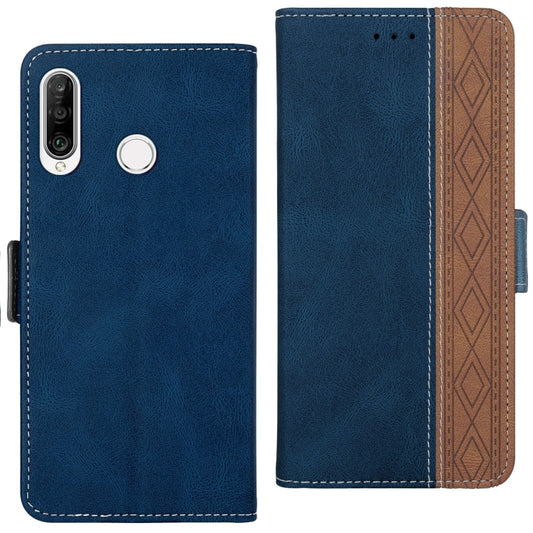For Huawei P30 Lite Stitching Side-Magnetic RFID Leather Phone Case(Royal Blue) - Huawei Cases by buy2fix | Online Shopping UK | buy2fix