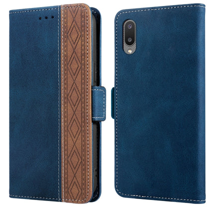 For Samsung Galaxy A02 Stitching Side-Magnetic RFID Leather Phone Case(Royal Blue) by buy2fix
