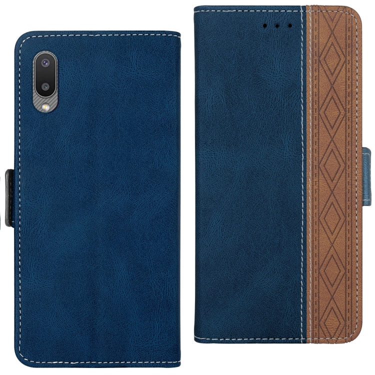 For Samsung Galaxy A02 Stitching Side-Magnetic RFID Leather Phone Case(Royal Blue) by buy2fix