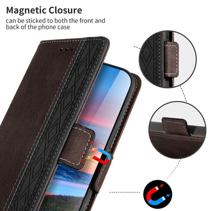 For Samsung Galaxy A02 Stitching Side-Magnetic RFID Leather Phone Case(Coffee) by buy2fix