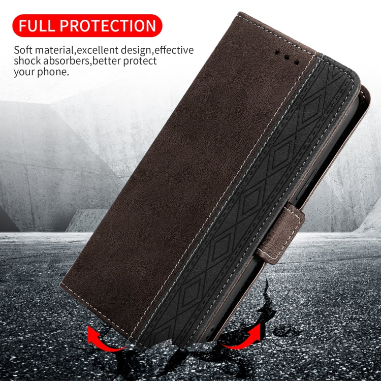 For Samsung Galaxy A02 Stitching Side-Magnetic RFID Leather Phone Case(Coffee) by buy2fix