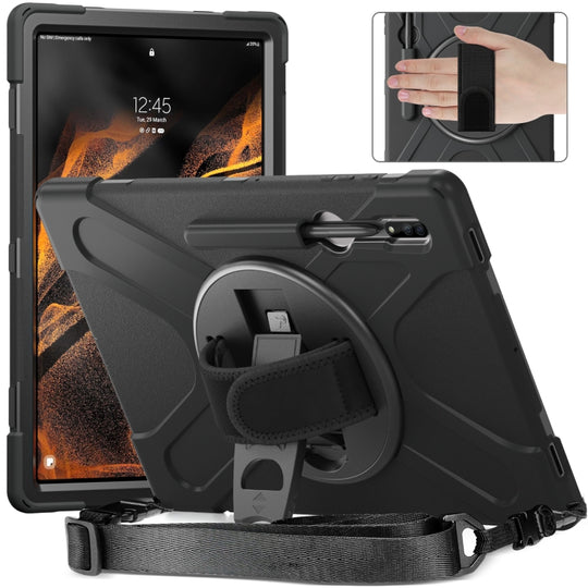 For Samsung Galaxy Tab S8 Ultra X900 Silicone + PC Tablet Protective Case(Black)