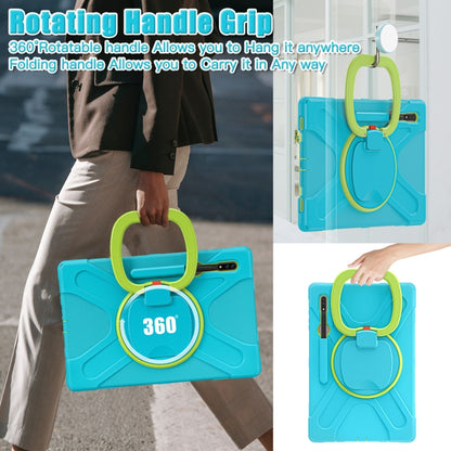 For Samsung Galaxy Tab S8 Ultra X900 Silicone + PC Tablet Protective Case(Light Blue+Yellow Green) - Galaxy Tab S8 Ultra Cases by buy2fix | Online Shopping UK | buy2fix