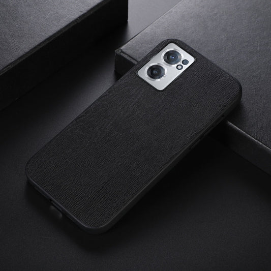 For OnePlus Nord CE 2 5G Wood Texture PU Phone Case(Black) - OnePlus Cases by buy2fix | Online Shopping UK | buy2fix