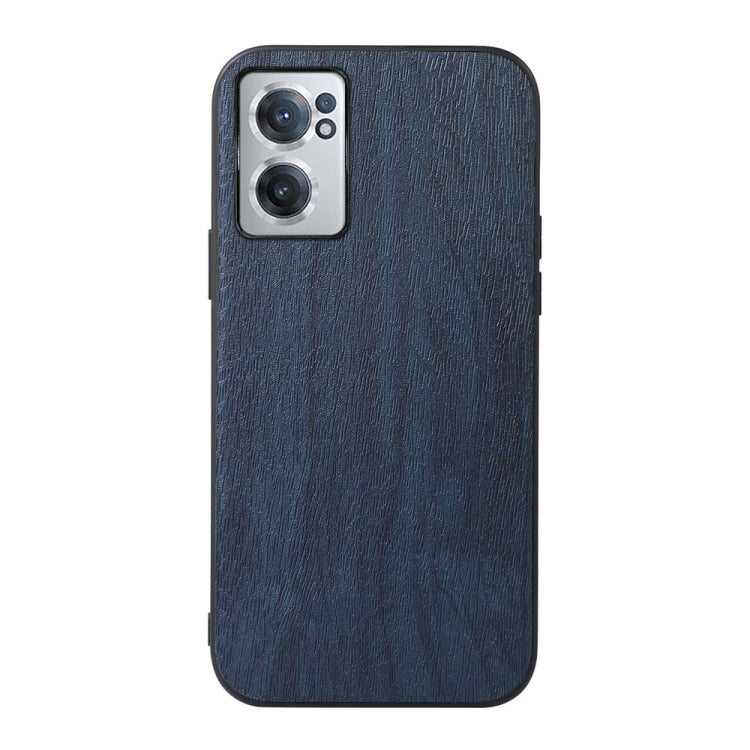 For OnePlus Nord CE 2 5G Wood Texture PU Phone Case(Blue) - OnePlus Cases by buy2fix | Online Shopping UK | buy2fix