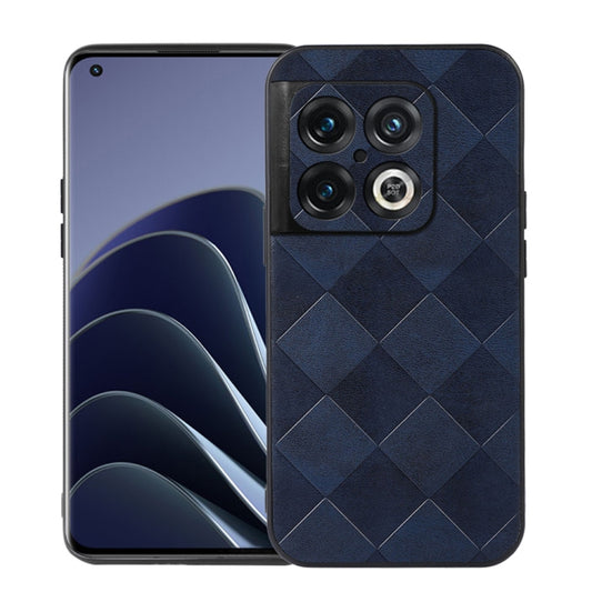 For OnePlus 10 Pro 5G Weave Plaid PU Phone Case(Blue) - OnePlus Cases by buy2fix | Online Shopping UK | buy2fix