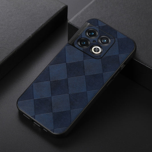 For OnePlus 10 Pro 5G Weave Plaid PU Phone Case(Blue) - OnePlus Cases by buy2fix | Online Shopping UK | buy2fix