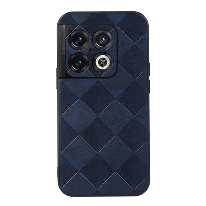 For OnePlus 10 Pro 5G Weave Plaid PU Phone Case(Blue) - OnePlus Cases by buy2fix | Online Shopping UK | buy2fix
