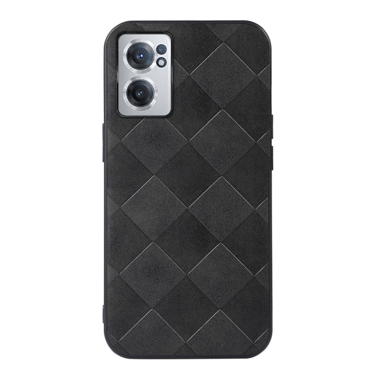 For OnePlus Nord CE 2 5G Weave Plaid PU Phone Case(Black) - OnePlus Cases by buy2fix | Online Shopping UK | buy2fix