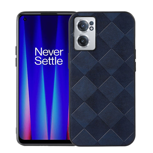 For OnePlus Nord CE 2 5G Weave Plaid PU Phone Case(Blue) - OnePlus Cases by buy2fix | Online Shopping UK | buy2fix
