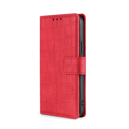 For Sony Xperia XZ Premium Skin Feel Crocodile Texture Magnetic Clasp PU Leather Phone Case(Red) by buy2fix