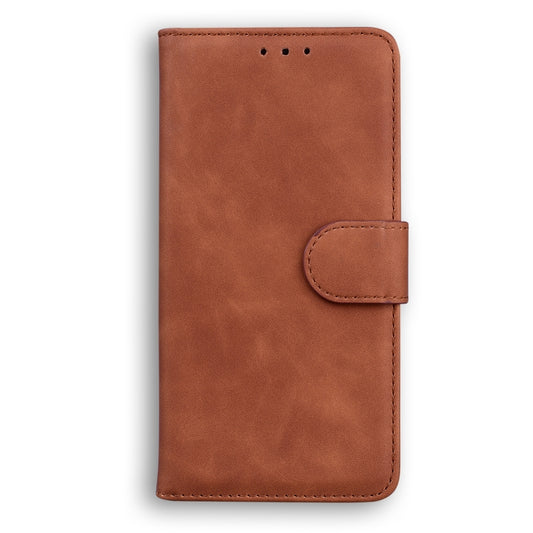 For Xiaomi Redmi Note 11 Pro / Note 11 Pro+ 5G Skin Feel Pure Color Flip Leather Phone Case(Brown) - Xiaomi Cases by buy2fix | Online Shopping UK | buy2fix