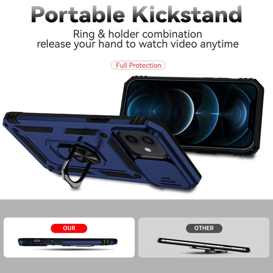 For iPhone 12 mini Sliding Camshield Holder Phone Case (Blue) - iPhone 12 mini Cases by buy2fix | Online Shopping UK | buy2fix