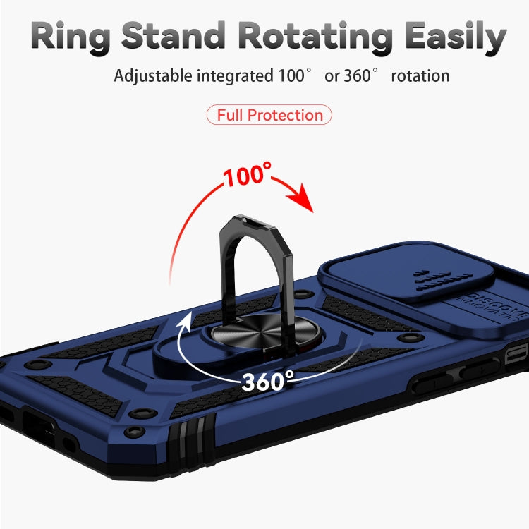 For iPhone 12 mini Sliding Camshield Holder Phone Case (Blue) - iPhone 12 mini Cases by buy2fix | Online Shopping UK | buy2fix