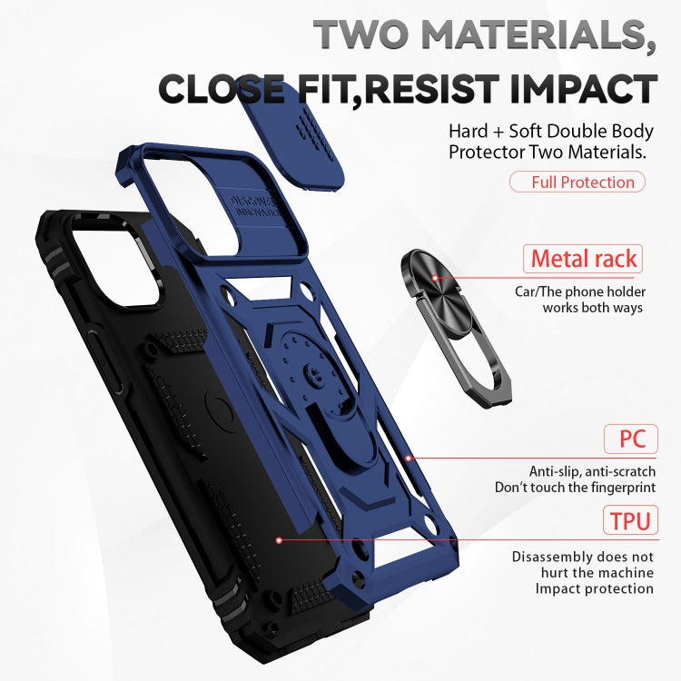 For iPhone 12 mini Sliding Camshield Holder Phone Case (Blue) - iPhone 12 mini Cases by buy2fix | Online Shopping UK | buy2fix