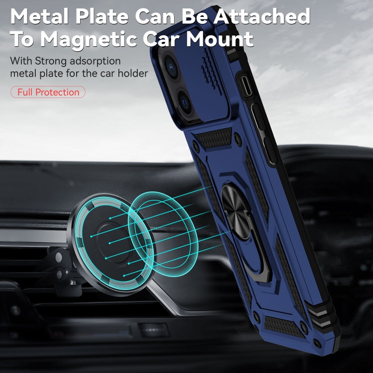 For iPhone 12 mini Sliding Camshield Holder Phone Case (Blue) - iPhone 12 mini Cases by buy2fix | Online Shopping UK | buy2fix