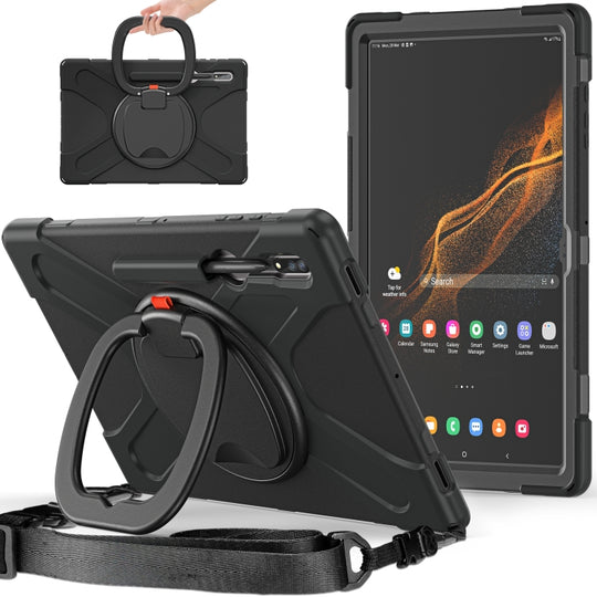 For Samsung Galaxy Tab S8 Ultra Silicone + PC Tablet Case(Black)