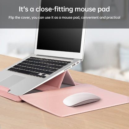 15 inch Multifunctional Mouse Pad Stand Handheld Laptop Bag(Pink) by buy2fix