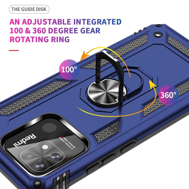 For Xiaomi Redmi 10C Shockproof TPU + PC Phone Case with 360 Degree Rotating Holder(Blue) by buy2fix