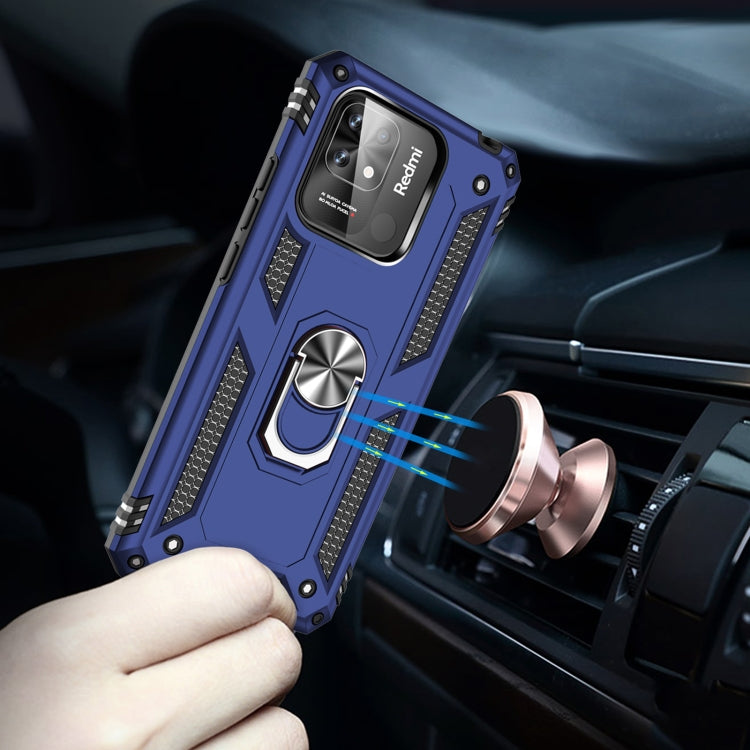 For Xiaomi Redmi 10C Shockproof TPU + PC Phone Case with 360 Degree Rotating Holder(Blue) by buy2fix