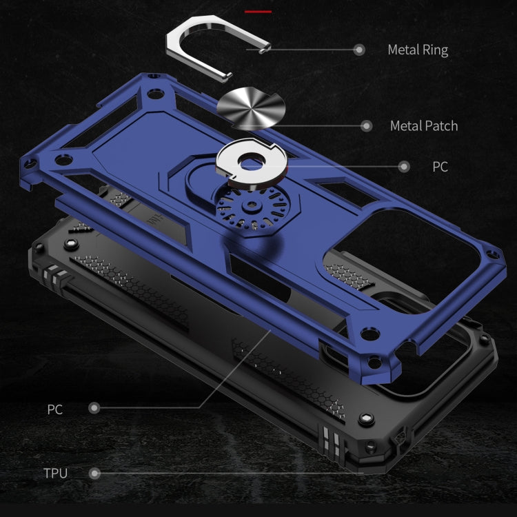 For Xiaomi Redmi 10C Shockproof TPU + PC Phone Case with 360 Degree Rotating Holder(Blue) by buy2fix