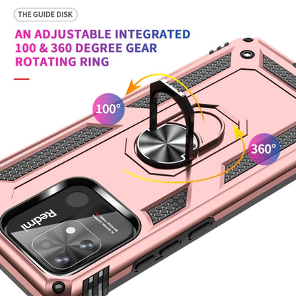 For Xiaomi Redmi 10C Shockproof TPU + PC Phone Case with 360 Degree Rotating Holder(Rose Gold) by buy2fix