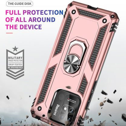 For Xiaomi Redmi 10C Shockproof TPU + PC Phone Case with 360 Degree Rotating Holder(Rose Gold) by buy2fix