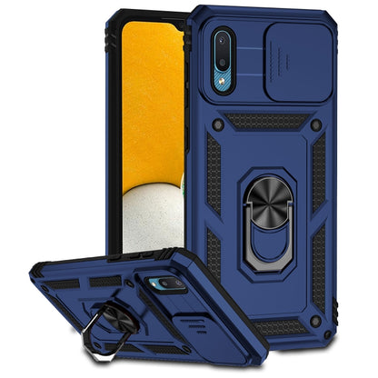 For Samsung Galaxy A02 Sliding Camshield Holder Phone Case(Blue) by buy2fix