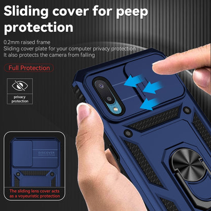 For Samsung Galaxy A02 Sliding Camshield Holder Phone Case(Blue) by buy2fix