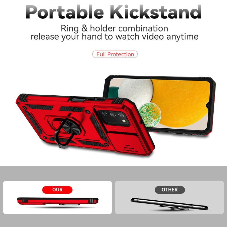 For Samsung Galaxy A02s / A03s 166mm Sliding Camshield Holder Phone Case(Red) by buy2fix