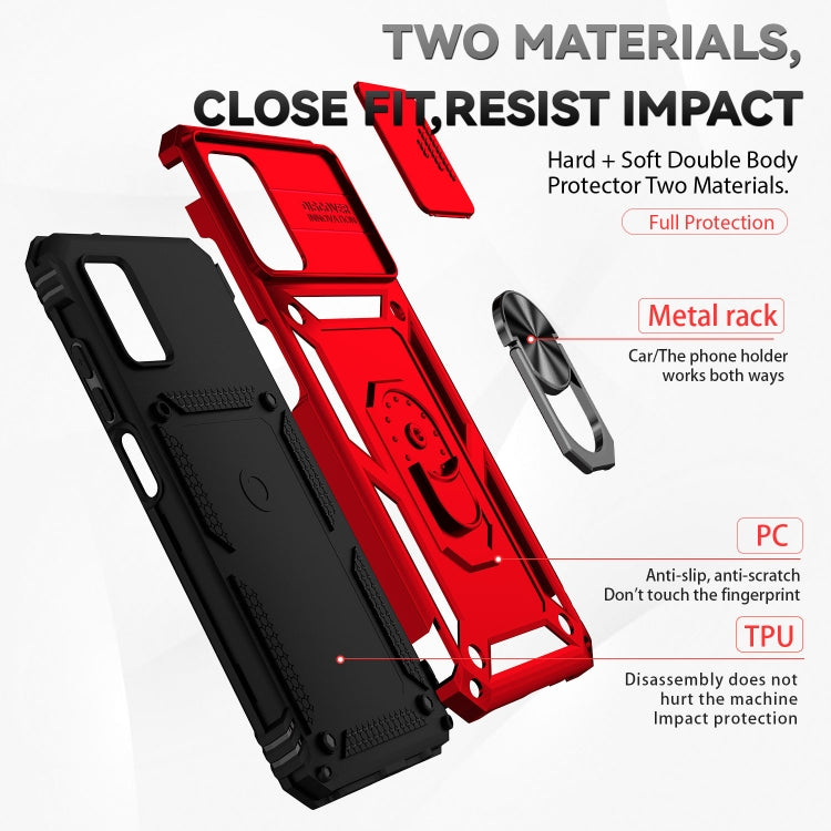 For Samsung Galaxy A02s / A03s 166mm Sliding Camshield Holder Phone Case(Red) by buy2fix