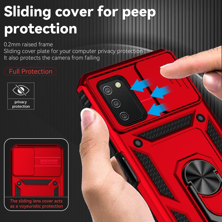 For Samsung Galaxy A02s / A03s 166mm Sliding Camshield Holder Phone Case(Red) by buy2fix